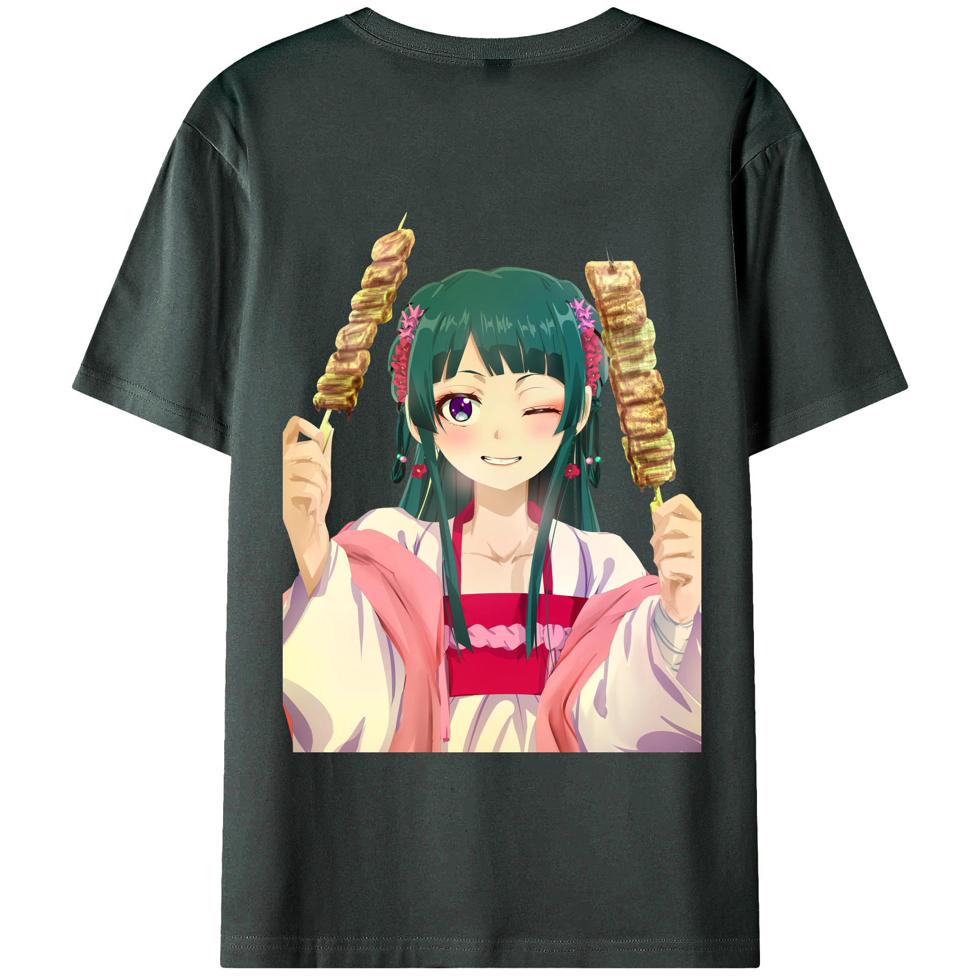 （画像用） 薬屋のひとりごと The Apothecary Diaries 綿100％ メンズ半袖Tシャツ（バックプリント） 通気性